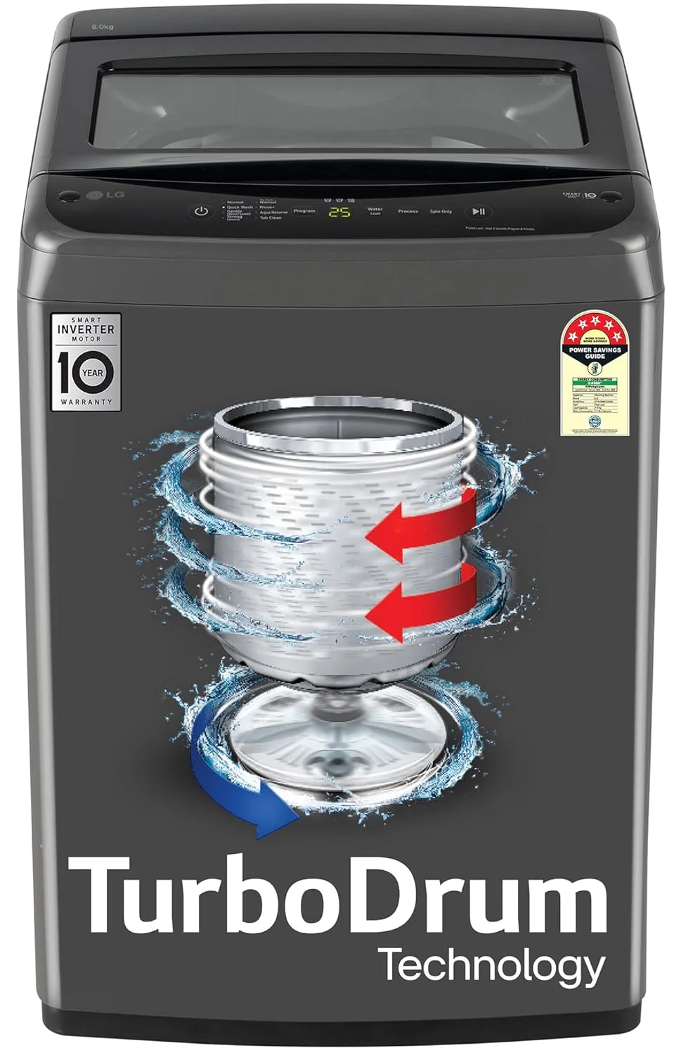 LG T80VBMB4Z 8 kg 5 Star Smart Inverter Fully Automatic Top Load Washing Machine